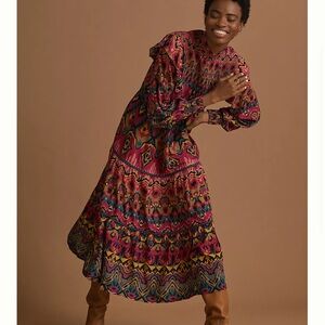 Anthropologie Bl-nk London Tiered Midi Dress